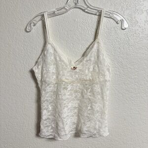 Vintage Victorias Secret Angel Cami Top N Ivory Lace Sheer Y2K Babydoll Fairy‎